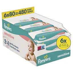 Уцінка. Набір дитячі вологі серветки Pampers Sensitive 480 шт. 