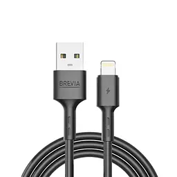 Кабель Brevia USB to Lightning 2,4A 2 м, чорний ZIP (51200BULZ1)