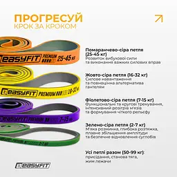 Набір двошарових резинок для підтягування EasyFit Premium 2-45 кг (4 шт) - мініатюра 6