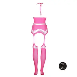 Комплект білизни Ouch! Two Piece with Crop Top and Stockings, XL/XXXXL (рожевий) - мініатюра 5