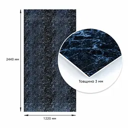 Декоративна ПВХ плита Sticker Wall SW-00001404 Чорний мармур 1,22х2,44мх3мм - мініатюра 5