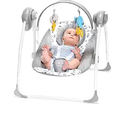 Крісло-гойдалка Kinderkraft Flo Pink сіре з рожевим (00-00158384) - мініатюра 8