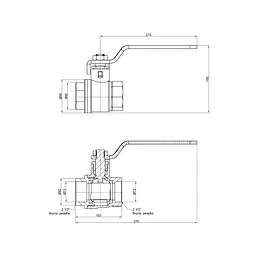Кран кульовий SD Plus 2" 1/2 ВР для води (важіль) SD600W63 - мініатюра 2