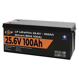 Акумулятор LP LiFePO4 24V (25,6V) - 100 Ah (2560Wh) (Smart BMS 100А) з BT пластик - мініатюра 3