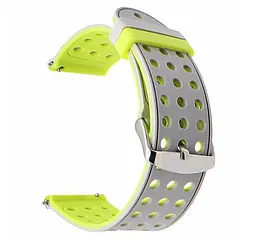 Подвійний ремінець Primo з перфорацією для годинника Samsung Galaxy Watch 46 мм SM-R800 Grey Yellow - мініатюра 2