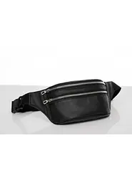 Поясна сумка бананка шкіряна Sambag Tirso BTS чорний 30.5 х 14 см (81333001)