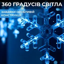 Гірлянда-штора Зірки та сніжинки розмір 3*1 м 12 фігур, синій GarlandoPro 1733062BL - мініатюра 13
