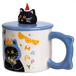Чашка порцелянова Kitten's Birthday 400 мл синій FM-24A - мініатюра 4