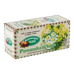Уцінка. Чай Карпатський Чай Ромашка + Липа 27 г (20 шт. x 1.35 г)  - мініатюра 1