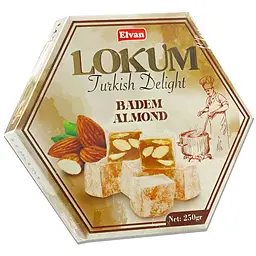 Рахат-лукум Elvan Almond Turkish Delight с миндалем 250 г 