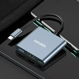 Конвертор USB Hub Kakusiga KSC-750 Type-C на USB 3.0 HDMI Type-C PD - мініатюра 5