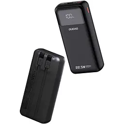 Універсальна мобільна батарея Dudao 20000mAh K15 Pro 22,5W PD USB-A,USB-C In/Out,with built-in USB-C/Lightning cables Чорний - мініатюра 2