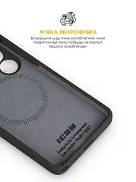 Силиконовый чехол с MagSafe для Samsung Galaxy S26 Ultra 5G, ICON2 MagCase, черный, противоударный, панель с мягкой подкладкой, защита всего корпуса, поддержка беспроводной зарядки, совместим с защитными стеклами и пленками, ArmorStandart (ARM88791) - мініатюра 7