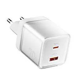 Мережевий зарядний пристрій EssagerEZCT70 Gan 1USB 1T-C 70W білий - мініатюра 3