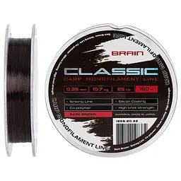Волосінь Brain Classic Carp Line (dark brown) 150m 0.35mm 25lb 10.7kg (1858.80.92)