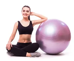 М'яч для фітнесу (фітбол) PowerPlay 4001 Ø65 cm Gymball Ліловий + помпа (PP_4001_65_Lilac) - мініатюра 4