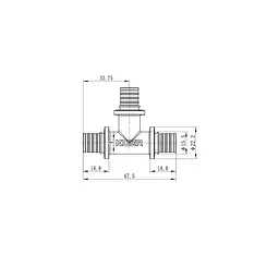 Трійник рівнопрохідний Koer Ka.T16 - 16(2.2mm) x 16(2.2mm) x 16(2.2mm) KR4884 - мініатюра 2