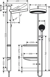 Душова система Hansgrohe Rainfinity Showerpipe 360 1jet Matt White 26842700, Білий матовий - мініатюра 2