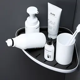 Полиця кутова МВМ My Home BP-26 біла з чорним (BP-26 WHITE/BLACK) - мініатюра 4