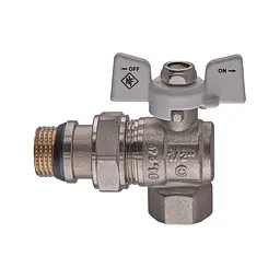 Кран кульовий з американкою Nolf Classic NFC.983-06-1/2" FM ГШМ кутовий "антипротікання" white NF3162 - мініатюра 4