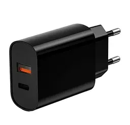 МЗП WIWU Wi-U002 PD QC charger set with EU plug USB to Type C Black