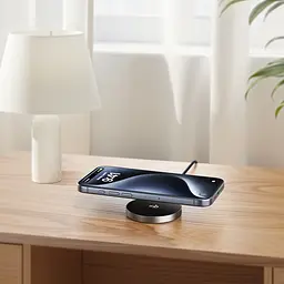 Бездротовий зарядний пристрій ACEFAST E24 QI2 desktop magnetic wireless charger with cable, Metal Gray (6974316284758) - мініатюра 7