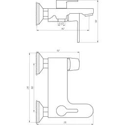 Змішувач для ванни Globus Lux Laguna GLA-0102N-10-BB - мініатюра 5
