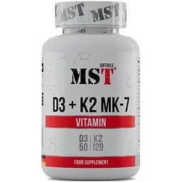 Амінокислота Vitamin D3 + K2 MK7, 60 капсул MST vit0003968 - мініатюра 2