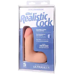 Фалоімітатор Doc Johnson The Realistic Cock ULTRASKYN 5 Inch with Balls, 13.3 см - мініатюра 9