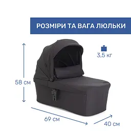 Коляска 2 в 1 Chicco Seety чорна (87097.31.01) - мініатюра 2