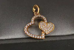 Кулон Xuping Jewelry биття двох сердець 2 см золотистий