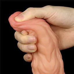 Фалоімітатор Dual-Layered Silicone 9.5" Nature Cock 24.5 см коричневий - мініатюра 11