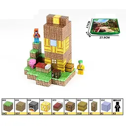 Конструктор магнітний Minecraft, LZCK076, 106 елементів, фігурки героїв