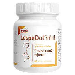 Вітамінно-мінеральна добавка Dolfos LespeDol mini при захворюваннях сечовивідної системи для собак та котів 60 міні таблеток