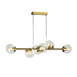 Люстра стельова Levistella 7521010-6 AGD+CL (BRONZE), E27, бронзова, 6 плафонів зі скла, сучасний стиль для дому - мініатюра 3