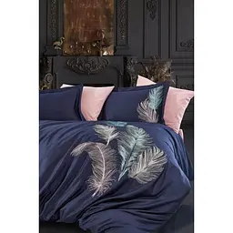 Комплект постільної білизни Dantela Vita Iz Blue з вишивкою Євро Різнобарвний 000230347 - мініатюра 1