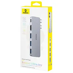 USB-хаб Baseus UltraJoy Series 5-Port HUB Space Grey (USB-C*2 to USB-C 40Gbps*1+HDMI 4K@30Hz*1+USB3.0*3） (B00052801811-04) - мініатюра 2