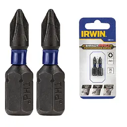 Біта IMPACT PRO 1/4"/25мм PZ2 2 шт, IRWIN