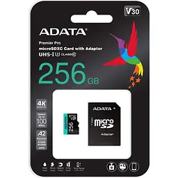 Карта пам'яті ADATA 256GB microSD class 10 UHS-I U3 V30 A2 Premier Pro SD 6.0 (AUSDX256GUI3V30SA2-RA1) - мініатюра 4
