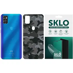 Захисна плівка SKLO Back (тил) Camo для ZTE Blade A5 (2020) Сірий / Army Gray