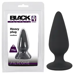 Анальна пробка Orion Black Velvets Heavy Plug Medium, 8,9х3,1 см, чорний - мініатюра 7