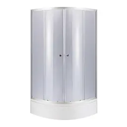 Душова кабіна Latwa SC90x90.SAT.MID.GR полукругла, скло тон. 4 мм + Душовий піддон Kapielka ST90x90x26, з панеллю Lidz, Універсальна, тонований