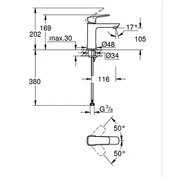 Набір змішувачів для ванни Grohe Cubeo UA125246M Хром - мініатюра 2