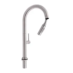 Змішувач для кухні Qtap Lenicka з висувним виливом QTLEN9138103UN Brushed Nickel PVD, Никель - мініатюра 3