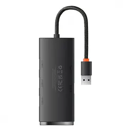 USB-Хаб Baseus USB-Hub Lite Series 4-Port USB-A HUB Adapter (USB-A to USB 3.0*4) 25cm Black (WKQX030001) - мініатюра 3