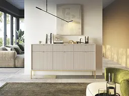 Комод Perfect Home Нова / Nova 3-дверний з 3 шухлядами і золотими ніжками KSZ154 Кашемір (PFH-091245)