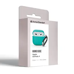 Силіконовий чохол для навушників Apple AirPods 4, Hang Case, бірюзовий, ультратонкий захисний кейс товщиною 2 мм, захист від подряпин, пилу та ударів, компактний, з карабіном для кріплення, ArmorStandart (ARM81287) - мініатюра 8