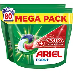 Капсулы для стирки Ariel Pods+ Сила Экстраочистки для белых и светлых вещей 80 шт.