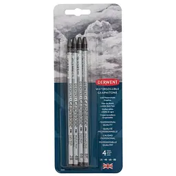 Набір графітних водорозчинних олівців Watersoluble Graphitone 4 шт. Derwent (5028252057806)