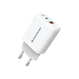 Зарядний пристрій ArmorStandart AR-T252WEU 25W GaN USB-C+ USB-A White (ARM89532) - мініатюра 4
